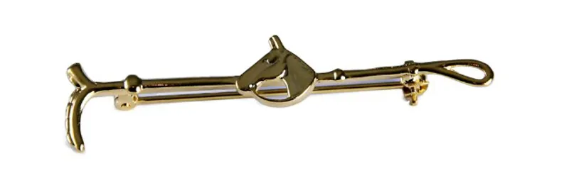 Rasesafe Stock Pin Crop With Horses Head Gold Plate